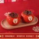 2 persimmons + solid wood tray + 2 happy character hangings