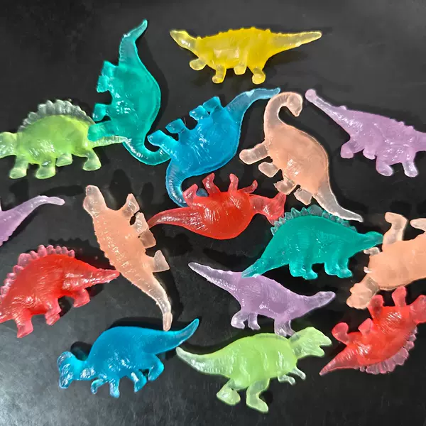Luminous soft glue dinosaur 5cm small size mini solid color dinosaur simulation toy model cross-border archaeological accessories