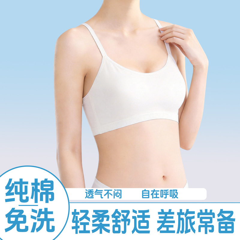 Disposable Underwear Women's Bra Travel Portable Ice Silk Seamless Bra Outdoor No-Wash Antibacterial Tube Top Wholesale