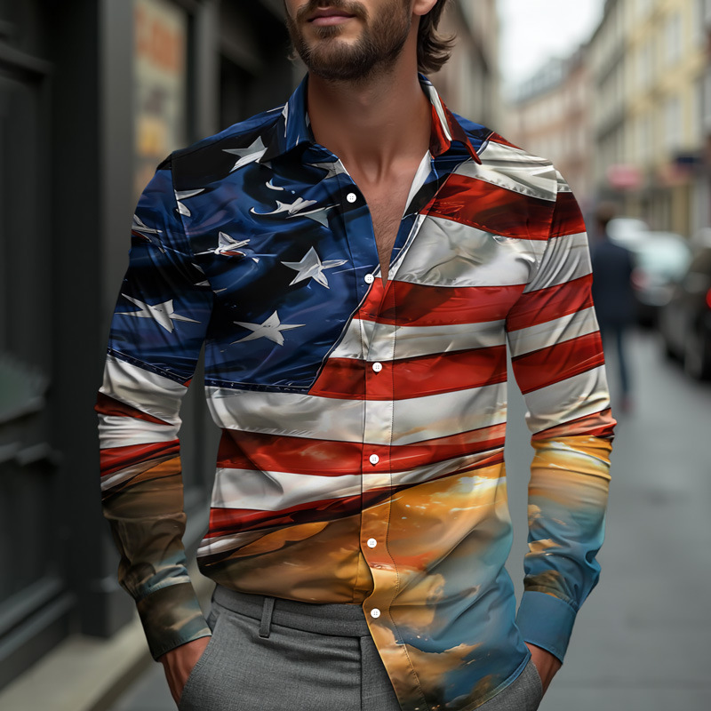 Men's American Shirt Spring Single-Breasted Lapel Design Casual 2025 New Summer Breathable Fashion