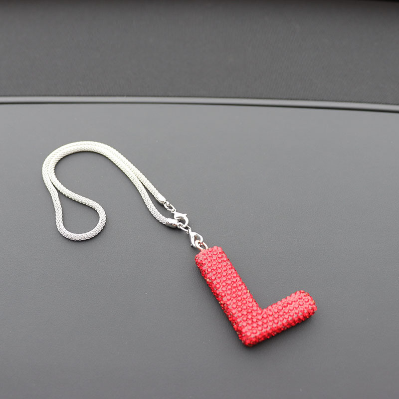 Letter bow clay car interior accessories pendant ladies rhinestone car rearview mirror pendant pendant