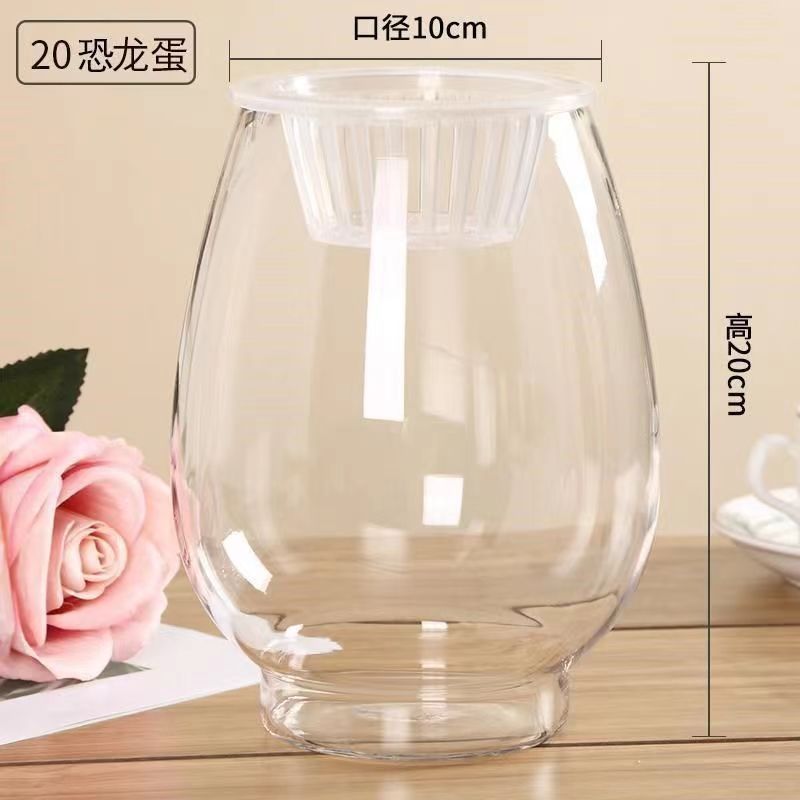 Botella de vidrio hidropónico huevo de dinosaurio tamaño acuario acuario de vidrio acuario fábrica de vasijas transparentes idea al por mayor