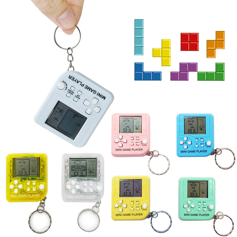 Ручная мини-игровая консоль «Тетрис», игрушка, ностальгическая классическая игровая консоль, брелок для снятия стресса, кулон, подарок