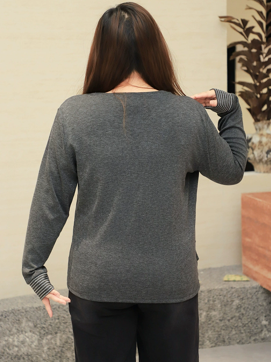 Extra large body-friendly set, colored long-sleeve, plus size