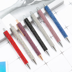 Metal Encrusted Pen with Drilling Function, Diamond Heart Diamond Ballpoint Pen, Creative Student Stationery Exclusive Pen, Amazon Cross-border