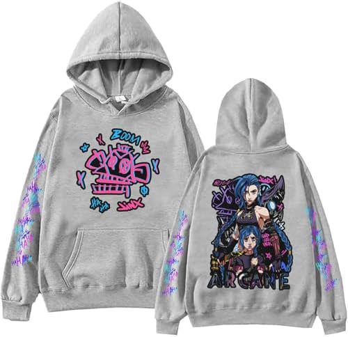 ElegancwCLOW Anime Arcane-Jinx Hoodie Harajuku Hip Hop Pullo