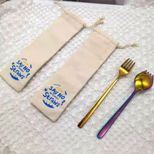 工厂直销餐具收纳帆布袋 筷子勺子刀叉束口袋 梳子口琴笛子防尘袋
