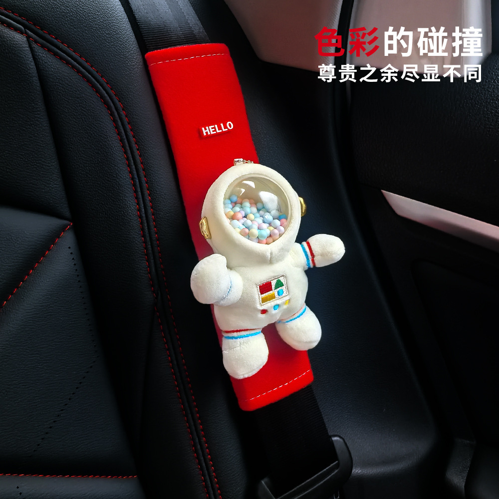 Car Seat Belt Cover Shoulder Pad Cute Plush Cartoon Car Seat Belt Decoration Car Shoulder Strap Shoulder Pad for Women