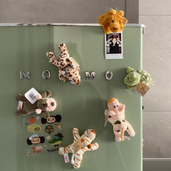 Silly and cute fried lion plush refrigerator iron cartoon animal monkey pig magnet sticker rearview mirror doll ornament