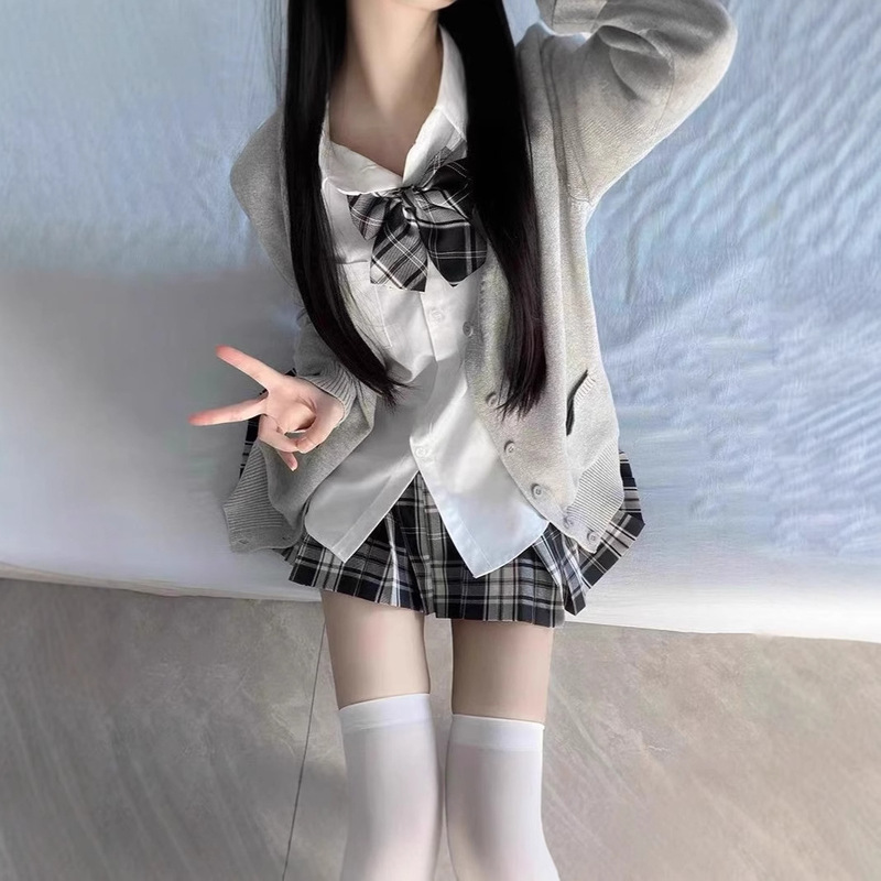 Original Genuine jk Uniform Full Set College Style Spring, Summer, Autumn and Winter Sweater Cardigan Long Sleeve Shirt Paid Skirt Student suit Original Genuine jk Uniform Full Set College Style Spring, Summer, Autumn and Winter Sweater Cardigan Long Sleeve Shirt Paid Skirt Student suit