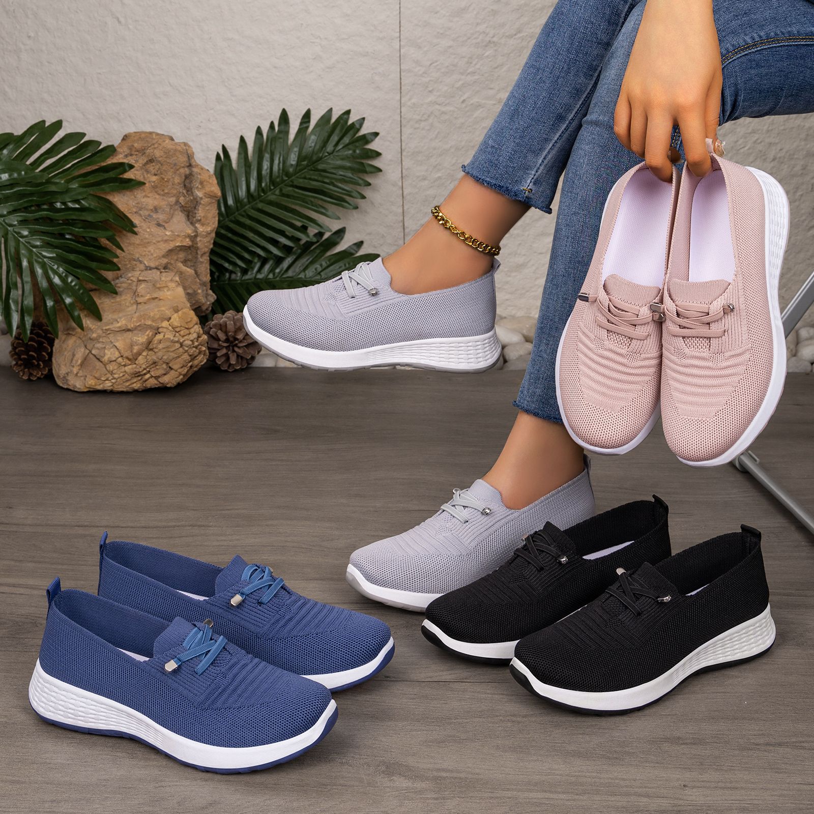 Zapatos de mujer transfronterizos con suela suave no cansados zapatos casuales ligeros de mediana edad zapatos de madre comercio exterior al por mayor zapatos superficiales zapatos simples image 5