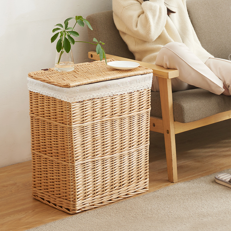 Rattan tejido ropa sucia almacenamiento cesta hogar cesta juguete olla caliente restaurante sucia cesta lavandería cesta