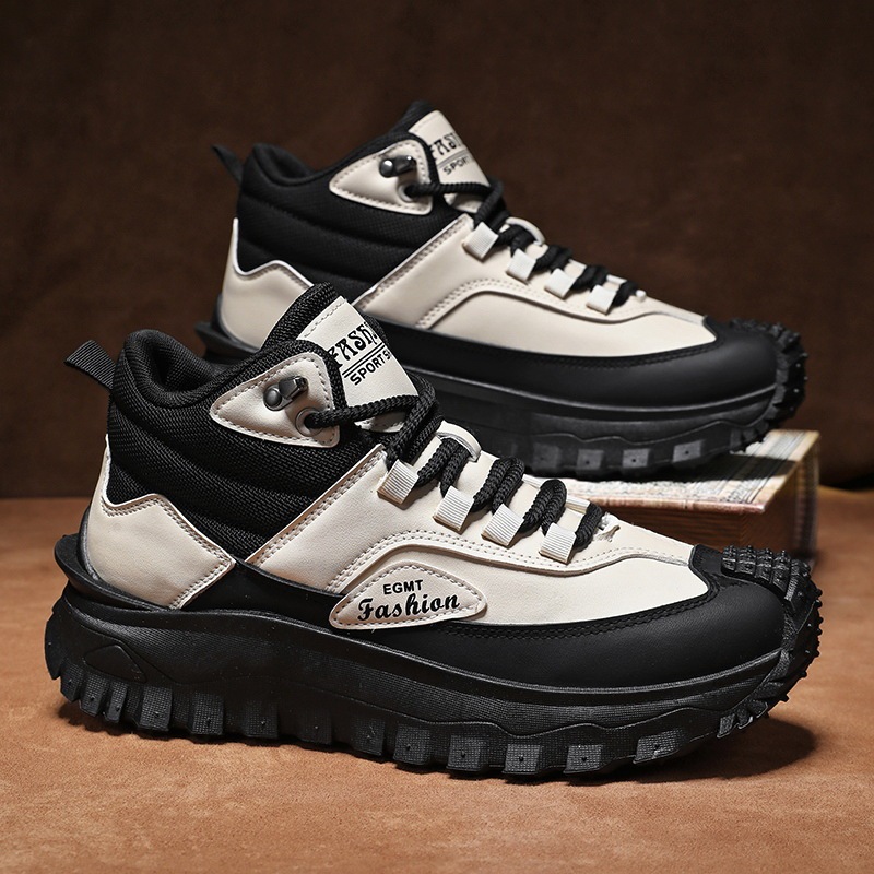 Cross-border plus size Men's Shoes New Autumn High-top British Style Vintage Workwear Boots Outdoor Sports Waterproof Mountaineering Boots