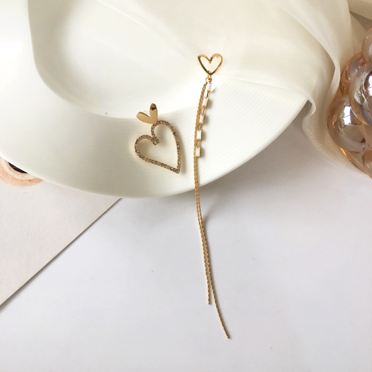 Fashion Heart Plating Alloy Artificial Gemstones Drop Earrings display picture 8