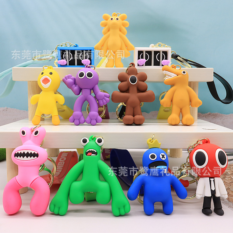 Rainbow Friends Keychain Rainbowfriends Monster Cartoon Saliva Monster Key Ring Car Key Cute