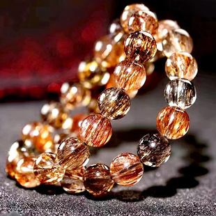 Factory crystal black gold natural crystal bracelet fireworks black gold pure natural lucky amber men and women gold direct sales