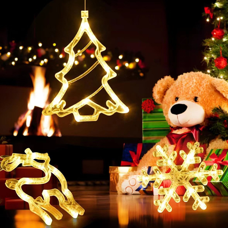 Lámpara de ventura LED de Navidad decoración Santa muñeco de nieve ventana de diseño creativo de la escena de vacaciones