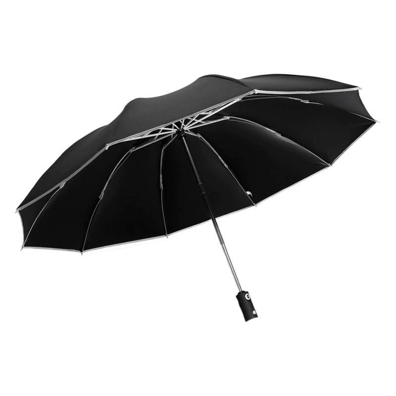 Amazon тройной полностью автоматический обратный край зонтика светоотражающий светодиодный бизнес-реклама Солнечный зонт может быть напечатан логотип