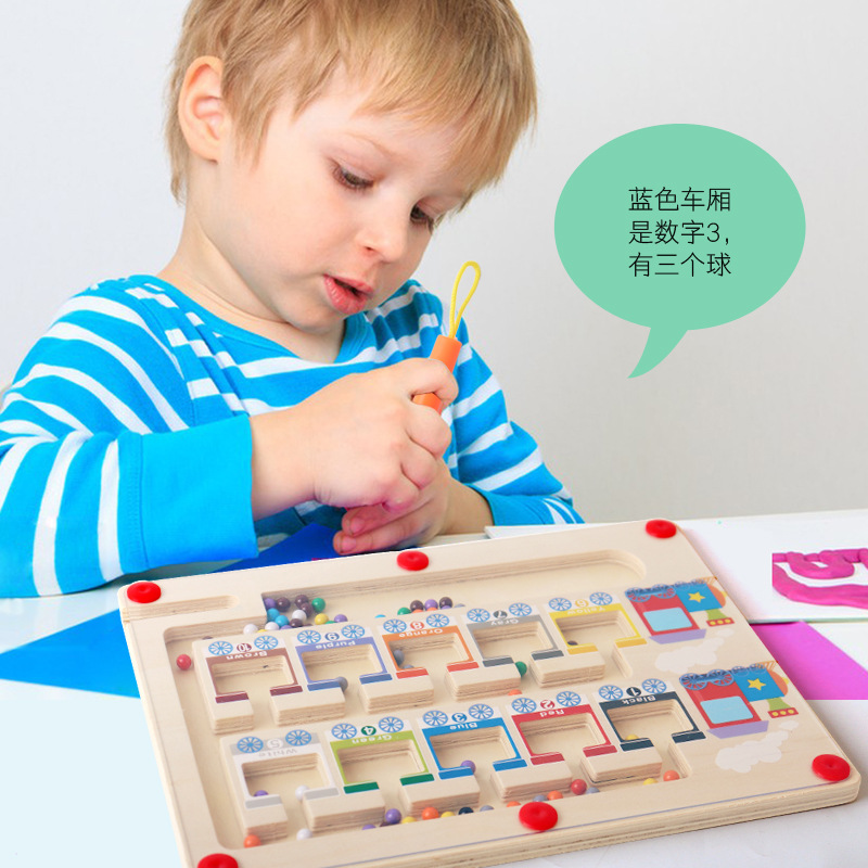 Tren magnético Digital grano laberinto de los niños pluma de absorción de hierro de la educación temprana inteligencia lógica pensamiento juguetes de entrenamiento