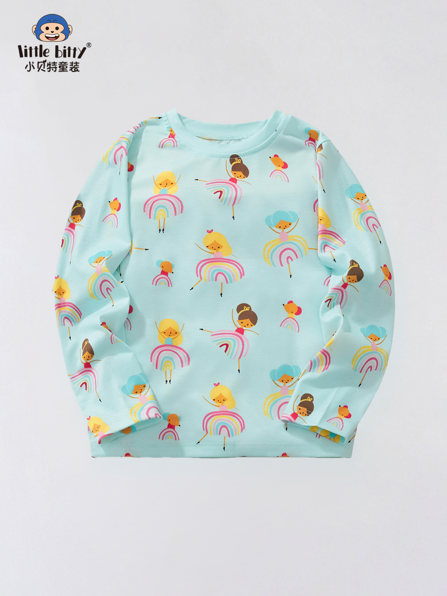European and American children's clothing T-shirt children's spring and autumn long-sleeved girls long-sleeved T-shirt small and medium-sized children's long-sleeved girls long-sleeved T-shirt