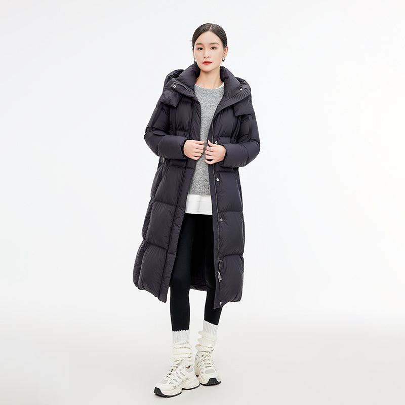 2024冬季90白鸭绒羽绒服品牌同款新品加厚休闲风连帽设计显瘦外套