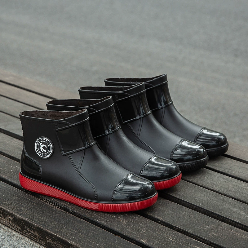 Удлиненные водонепроницаемые сапоги-дождевики унисекс (мужские и женские), короткие, модные, нескользящие, очень больших размеров, для внешней торговли, комфортные