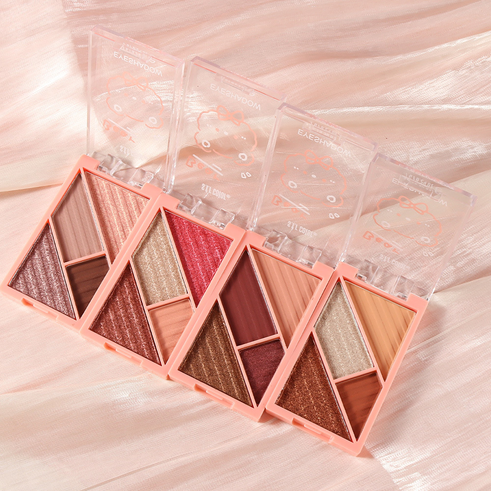 s.f.r color transfronterizo especial para el maquillaje de etapa personalizado fácil de colorear mate perla 4 color de sombra de ojos maquillaje al por mayor