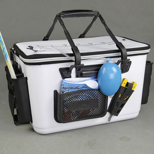 Fishing Bucket Integrated Fishing Box Live Fish Bucket Lure Tool Box with Side Pocket Fishing Gear Fishing Box Fish Protection Bag
