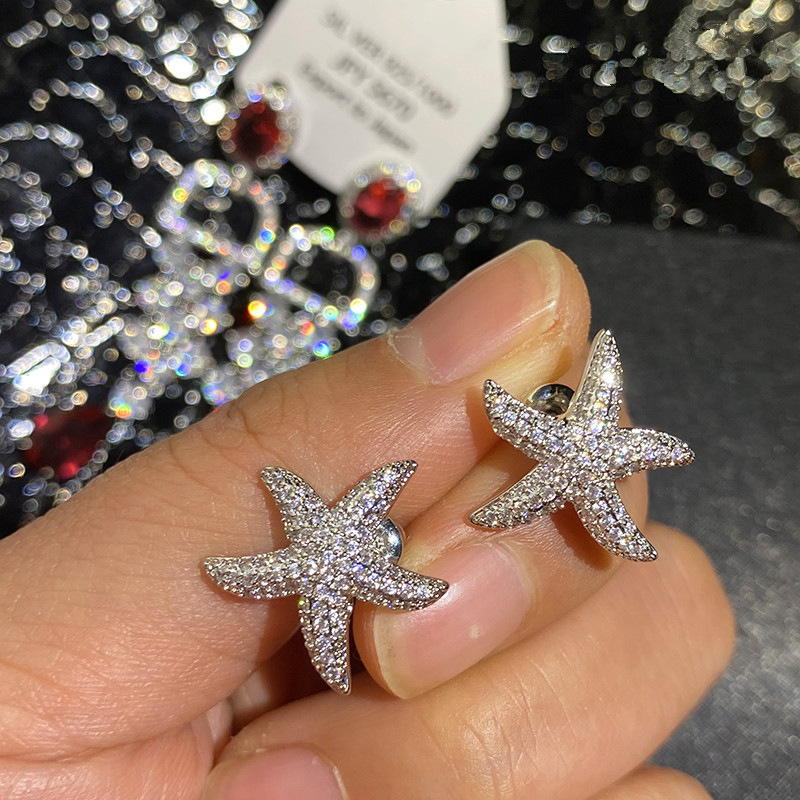 1 Pair Quantity Casual Occasion 1 Pair Marine Style Simple Style Starfish Inlay Copper Ear Studs