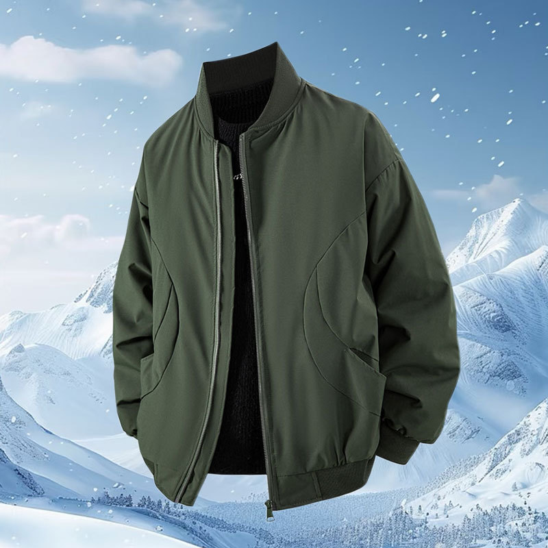 Flight Suit Graphene Smart Heating Cotton Coat Baseball Collar Autumn and Winter New Solid Color Young and Middle-Aged Men's Jacket Cotton Coat