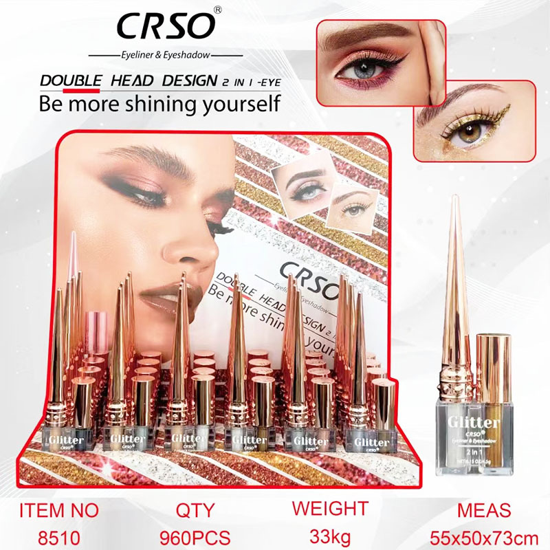 CRSO nuevo comercio exterior transfronterizo 2 en 1 eye shadow eyeliner líquido 2IN1 - EYE doble sombras de ojos maquillaje al por mayor en stock