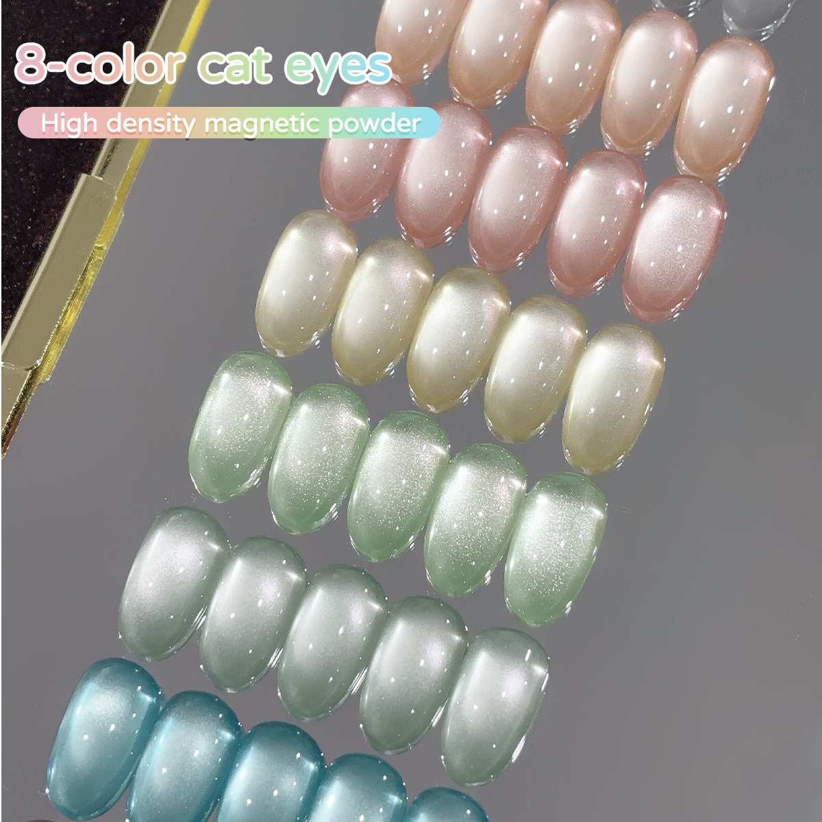 Gel de esmalte de uñas de ojo de gato de vidrio de loto transparente de rama 2025 nuevo gel de ojo de gato con cuentas de vidrio de espejo de alta densidad