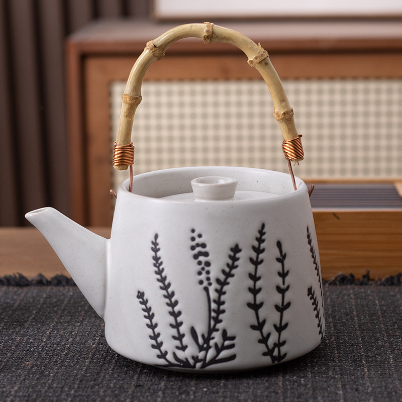 Taza de desayuno de cerámica pintada a mano pastoral esmerizada taza de cerámica rugosa taza de café de flores frescas taza de nicho menú de la tarde