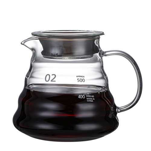 Wholesale household heat-resistant glass coffee sharing pot, hand-brewed coffee pot set, mocha cloud coffee pot utensils