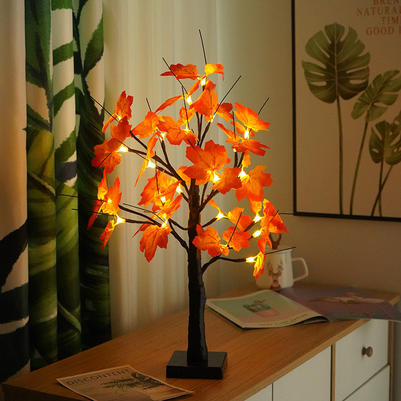 LED navidad luminosa luz de árbol interior decoración de luces Halloween calabaza estilo sala de estar fiesta luz de noche