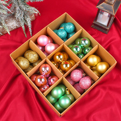 Amazon Christmas balls originality christmas tree Coloured drawing Lob Pendant Plating ball decorate Gift box gift