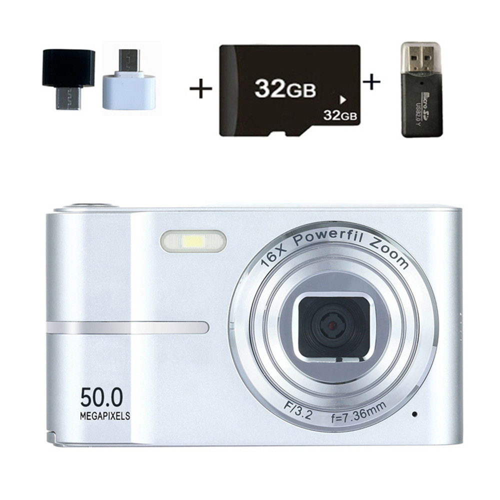 Silver + 32g memory card + card reader + android adapter