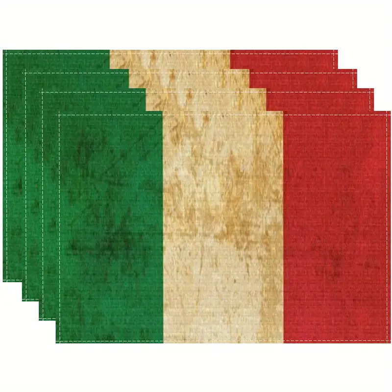 Transfronterizos lino almohadilla de mesa Aliexpress TEMU Amazon almohadilla de mesa cuadrada búfalo rojo almohadilla de Navidad Día de la Independencia