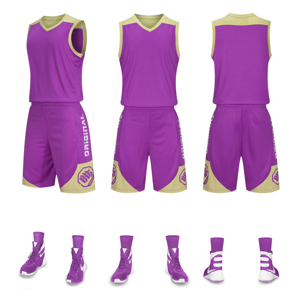 El juego de ropa de baloncesto se utiliza para el campamento de entrenamiento, ropa de balón transpirable de secado rápido para adultos y niños, la misma camiseta puede imprimir logotipo.