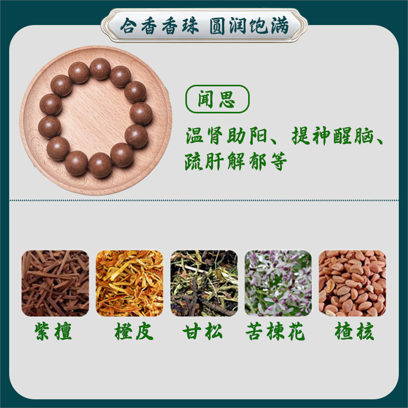 無形文化遺産ブレスレット、天然香ビーズ、手作り古代薬用香、長持ちする気分安定ブレスレット、男の子と女の子向けのブレスレット|undefined