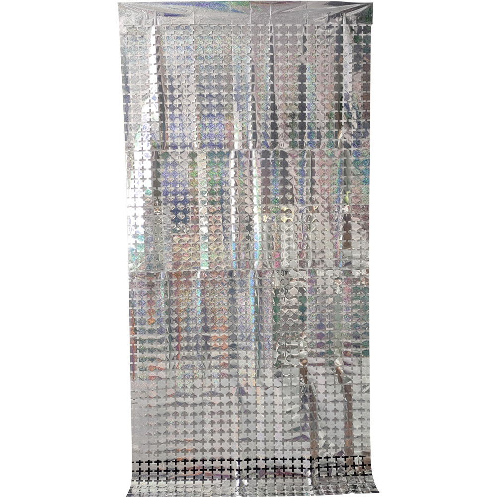 Cortina de seda de lluvia nueva decoración del partido pequeña cortina cuadrada transfronteriza escena diseño fiesta suministros Golden Laser cortina cuadrada