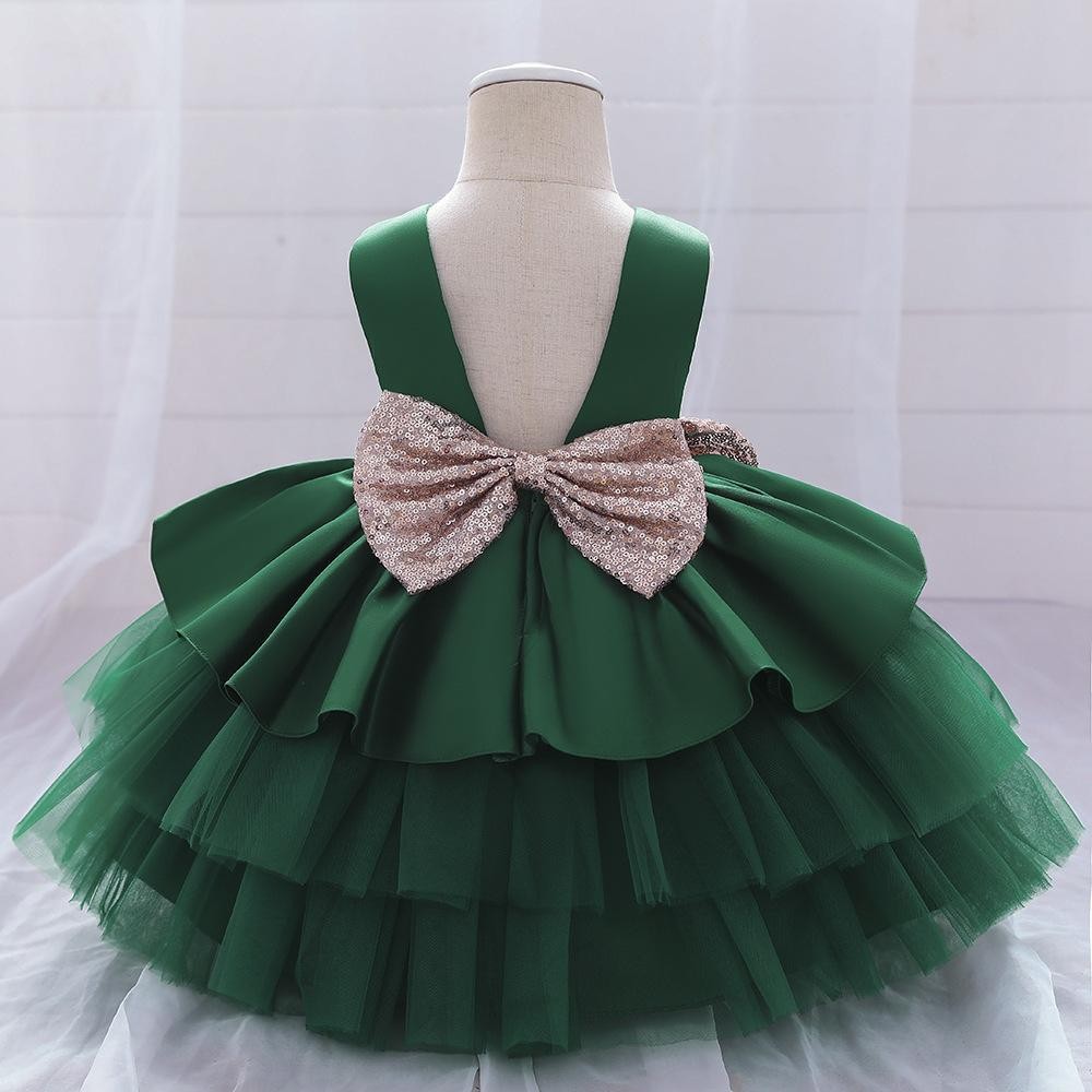 Vestido infantil de estilo europeo y americano, vestido de princesa con falda de tul para niñas, vestido de cumpleaños, princesita