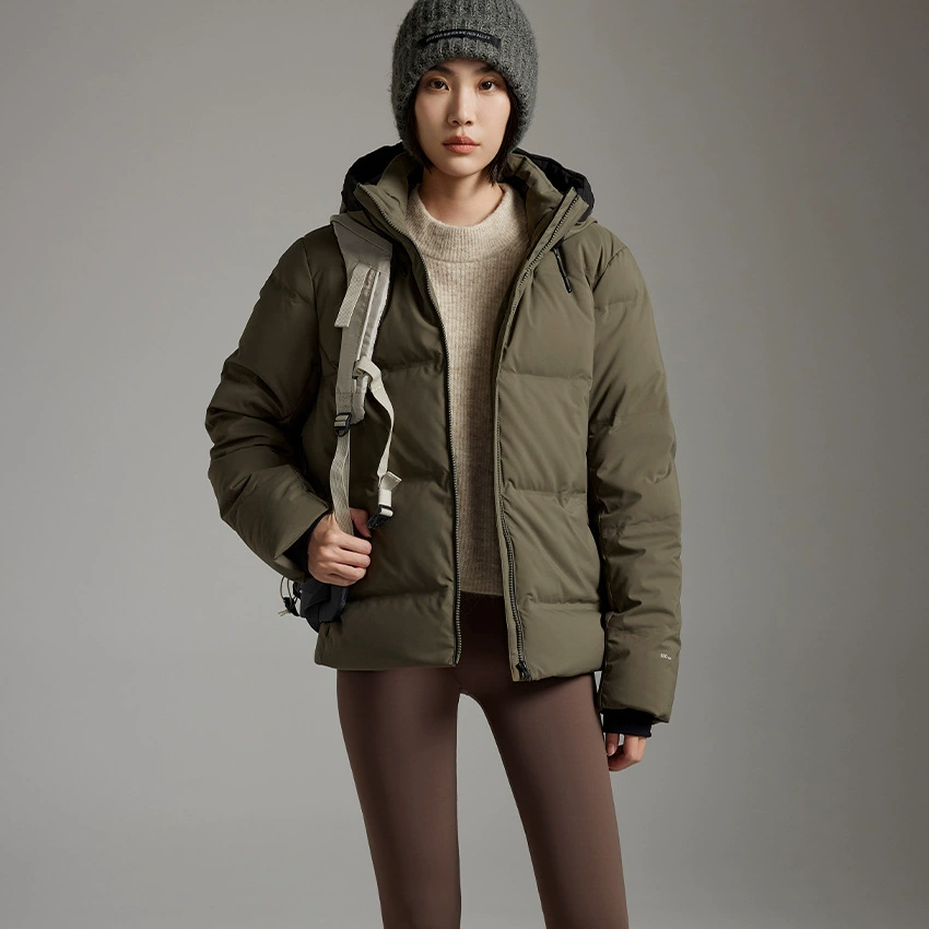 Velvet climbing travel short elite winter down jacket for beloved with hood, duck down