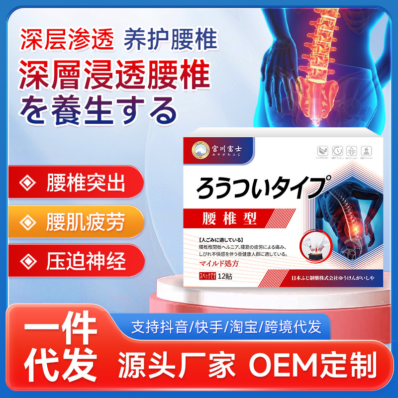 Miyagawa Fuji Brand Lumbar Spine Type External Health Patch Lumbar Disc Acidity Pain, Waist Pain, Stiffness, Joint Acidity