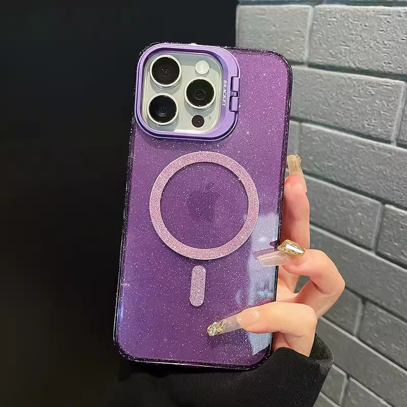 Soporte de lente para iPhone Apple 17 caso de teléfono celular transparente polvo flash absorción magnética 15 / 16 PRO cubierta de protección contra caídas