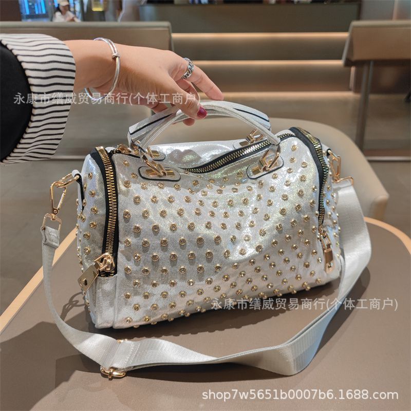 跨境专供时尚气质贵妇钻饰托特包晚宴优雅闪亮个性单肩包新款包包