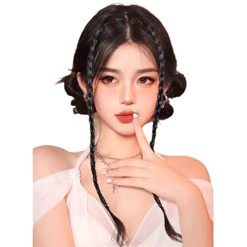 New trendy spicy girl Y2K braided dreadlocks with twisted braids, adorned with hanging ear dyes, finished with clips, suitable for jazz dance messy dreadlocks.