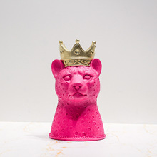 跨境北欧风皇冠豹子创意家居酒店装饰品摆件玄关软装桌面客厅摆件