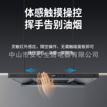 志高顶吸式油烟机家用厨房大吸力T型变频烟机木AG木纹荷叶仿生