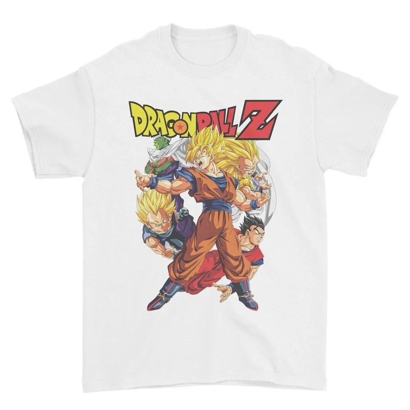 Cross-Border European Size Pure Cotton Japanese Animation "Dragon Ball Z" T-Shirt Summer New Casual Fashion Versatile Men and Women Same Style